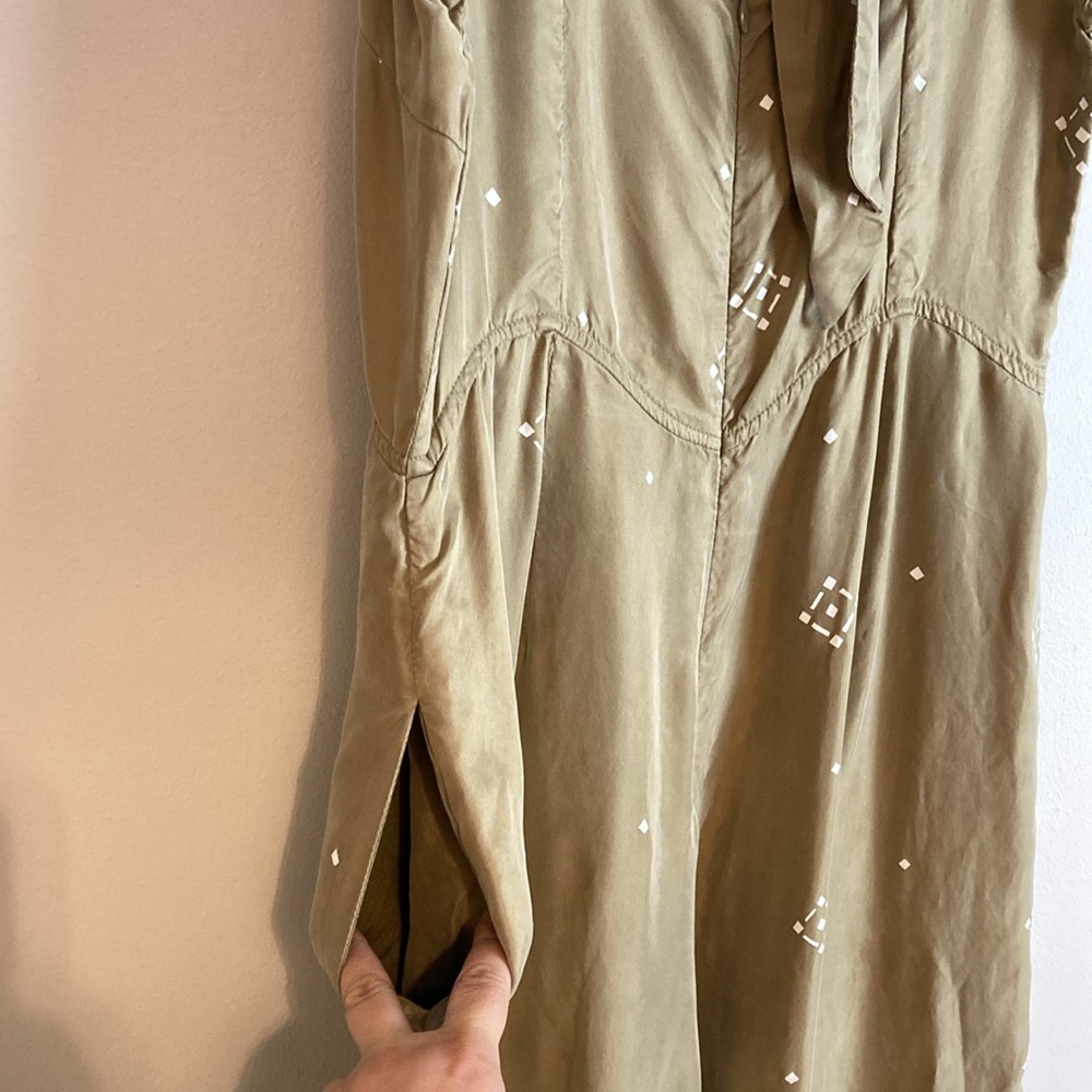 Anthropologie Sancia Carmela Wide-Leg Jumpsuit. Size: S. Tan & White - Picture 8 of 13
